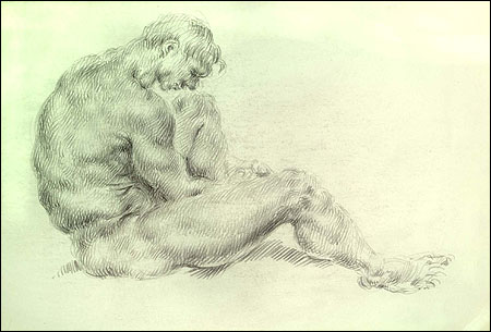 SEATED MALE FIGURE 